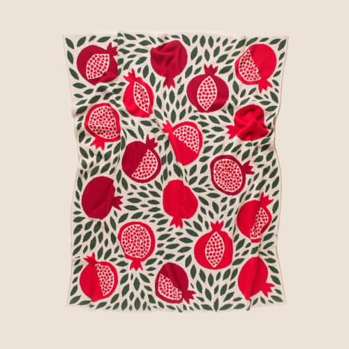 Pomegranate Throw Blanket | Linens & Bedding by Superstitchous. Item composed of fiber in contemporary or eclectic & maximalism style