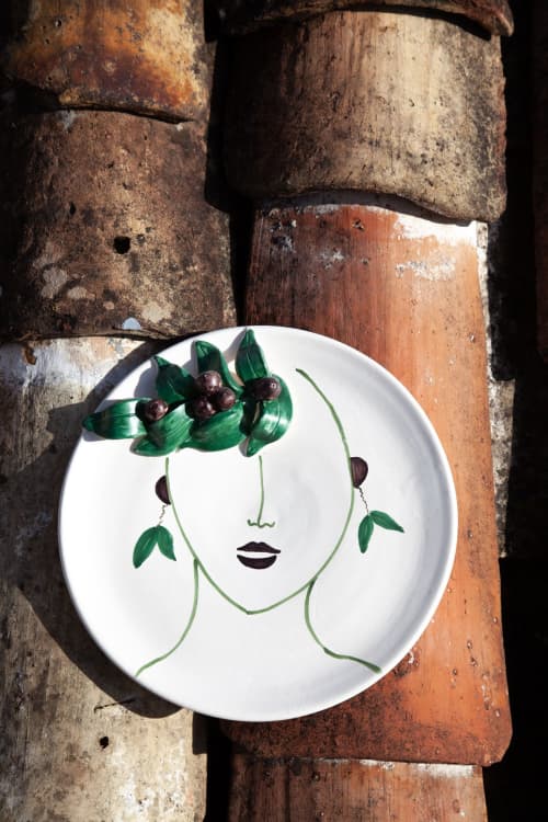Oliva plate with reliefs | Dinnerware by Patrizia Italiano. Item composed of ceramic