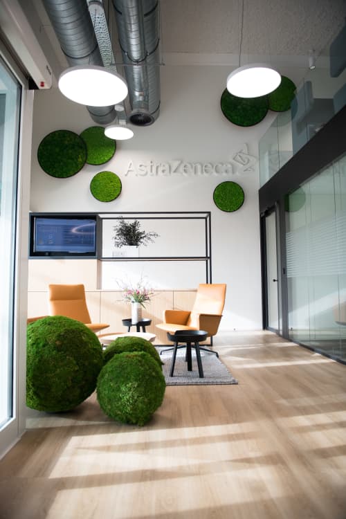 G-Circles by Alain Gilles for Greenmood in AstraZeneca's office in Belgium | Interior Design by Greenmood | AstraZeneca NV in Dilbeek