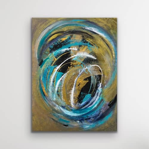 We Go Round and Round | Oil And Acrylic Painting in Paintings by Barbara Rubenstein. Item composed of wood and synthetic