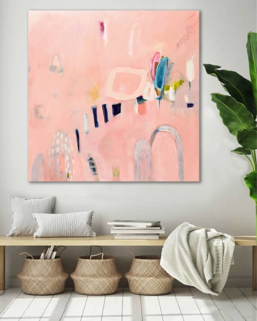 Devoted Conversations | Oil And Acrylic Painting in Paintings by Sarina Diakos Art. Item composed of canvas in minimalism or contemporary style