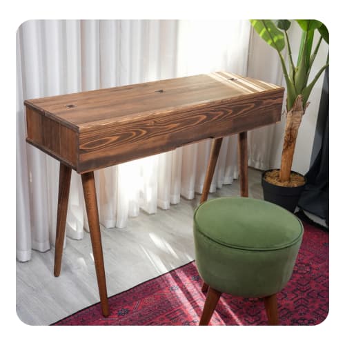 Customize Piano Stand -  Wooden Keyboard Stand | Desk in Tables by Picwoodwork. Item composed of wood in mid century modern style