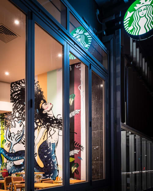 Starbucks Siren | Murals by Rachel Rush