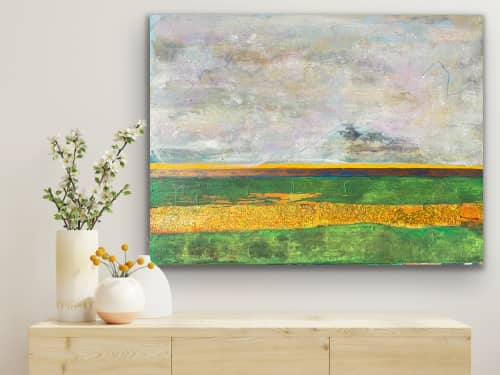 A Rier Runs Through it | Oil And Acrylic Painting in Paintings by Ingrid Oliphant. Item works with modern style