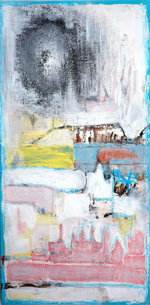 Winter Moon - Tokyo Echoes Painting | Oil And Acrylic Painting in Paintings by Jacob von Sternberg Large Abstracts. Item composed of canvas & synthetic