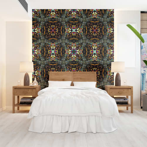 CDMX Night Kaleidoscope Wallpaper | Wall Treatments by Ri Anderson. Item composed of synthetic