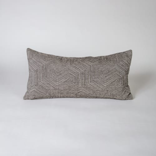 Contemporary Gray Geometric Pillow | Pillows by Parallel. Item made of cotton works with modern style