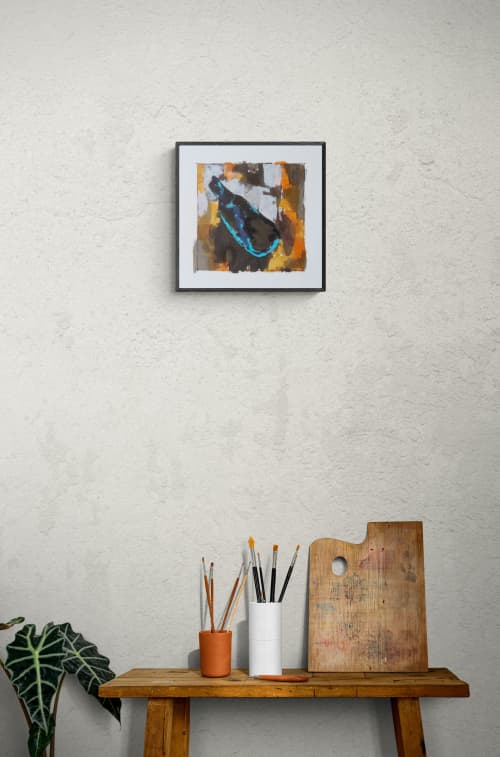Vessel #4 — Abstract Acrylic on Paper 15×15, Warm Neutrals | Oil And Acrylic Painting in Paintings by Vincent Salvati – Contemporary Abstract Painter | NJ`. Item composed of paper in minimalism or contemporary style