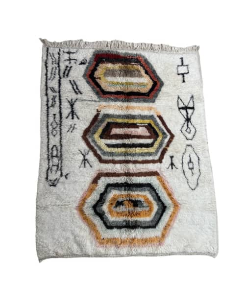 Handwoven rug- Moroccan rug- Berber rug | Area Rug in Rugs by Marrakesh Decor. Item made of wool works with boho & mid century modern style