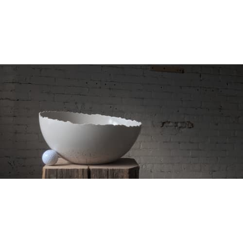 the crater bowl, 12 inch | Decorative Bowl in Decorative Objects by graham burns studio. Item made of concrete works with contemporary & industrial style