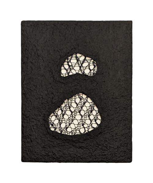 Two Stones Study | Mixed Media by Jennifer E. Moss. Item made of cotton with paper works with minimalism & contemporary style