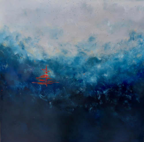 How fragile we are | Oil And Acrylic Painting in Paintings by Nilou Farzam | GearBox Gallery in Oakland. Item made of canvas works with minimalism & contemporary style