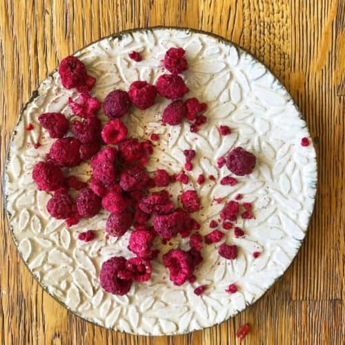 Textured plate by All Fired Up Pottery seen at Private Residence