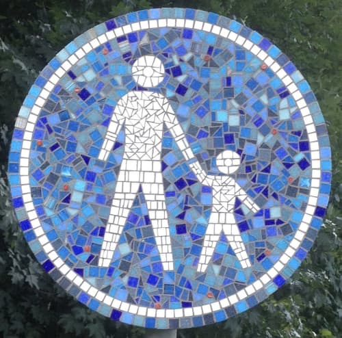 Footpath | Public Mosaics by Peter Vial | Bijlmerweide in Amsterdam. Item made of glass