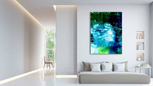 Long Pond, #3 | Oil And Acrylic Painting in Paintings by Virginia Bradley Art. Item composed of canvas & synthetic