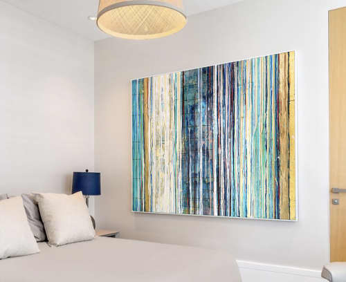Flow Number 10 | Mixed Media by Kari Souders. Item made of canvas works with boho & contemporary style