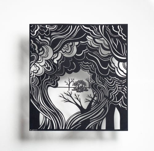 In the Clearing, Behind the Smoke, the Trees Still Stand | Mixed Media by Bianca Levan Papercuts. Item made of paper