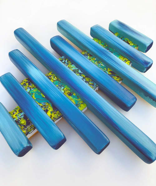 Caribbean Blue | Sculptures by Tim Kim Design. Item made of wood compatible with contemporary style