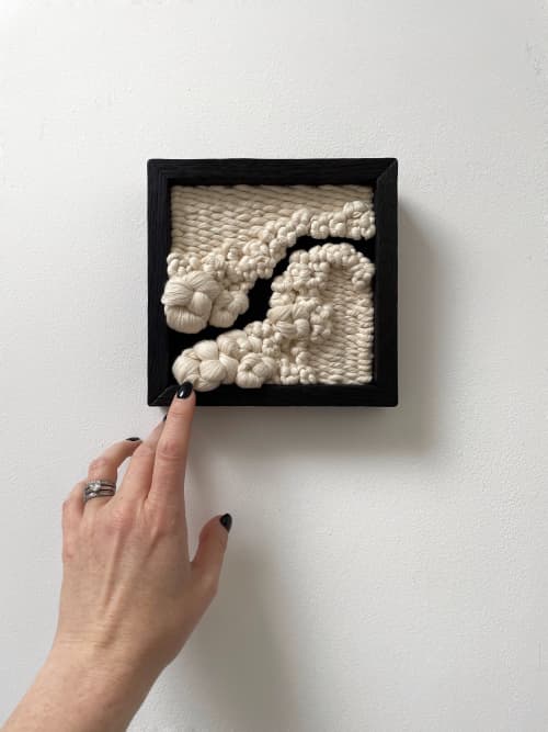 Woven wall art frame (Gorge 014) | Tapestry in Wall Hangings by Elle Collins. Item made of oak wood & cotton compatible with minimalism and mid century modern style