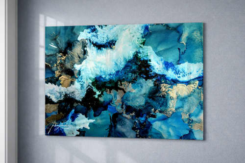 Arctic Blue - Print on Metal | Prints by Amber Lamoreaux Art. Item made of metal works with boho & contemporary style