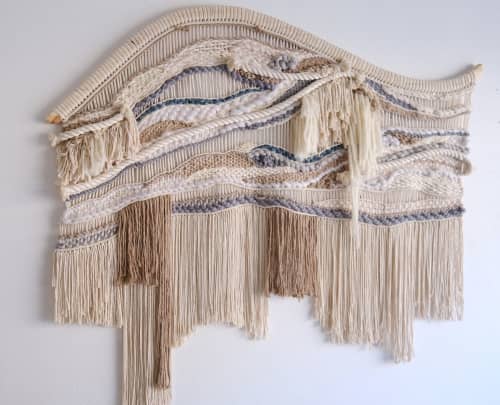 Coastal Macraweave Wall Hanging | Macrame Wall Hanging in Wall Hangings by Ama Fiber Art. Item made of wood with cotton