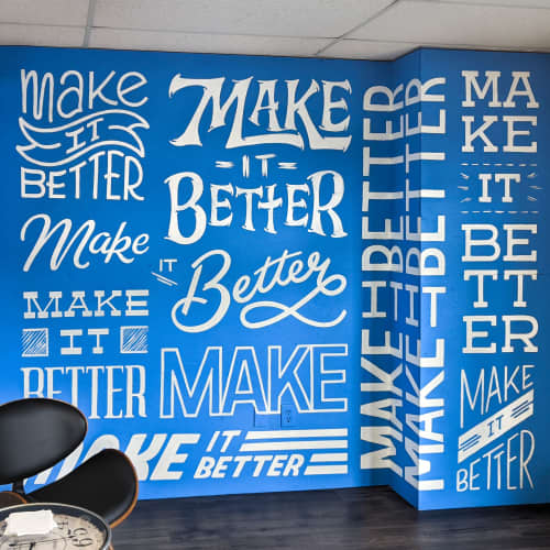 Make It Better Interior Mural | Murals by Morgan Summers | PH3 Agency + Brewery in Orlando. Item made of synthetic
