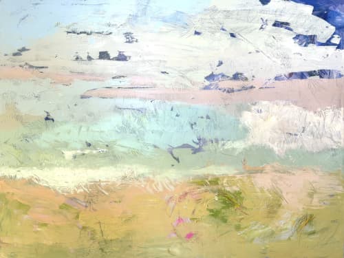 Sanctuary for Coastal Home: Cherished by Dorothy Fagan | Mixed Media in Paintings by Dorothy Fagan Fine Arts. Item made of canvas works with mid century modern & contemporary style