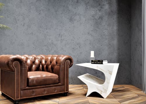 Star Axis Side Table In Marble | Tables by Neal Aronowitz. Item composed of marble in minimalism or mid century modern style
