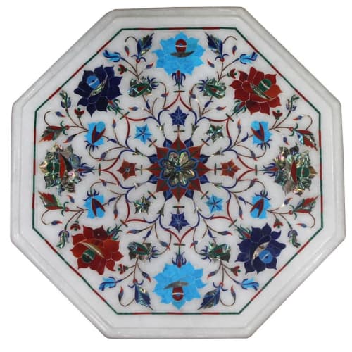 white marble table, coffee table, end table, tabletop | Tables by Innovative Home Decors. Item made of marble works with country & farmhouse & art deco style