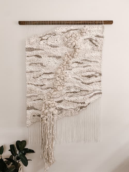 ganic Modern Wall Tapestry "Origin Story" | Macrame Wall Hanging in Wall Hangings by Rebecca Whitaker Art. Item made of cotton & fiber compatible with contemporary style