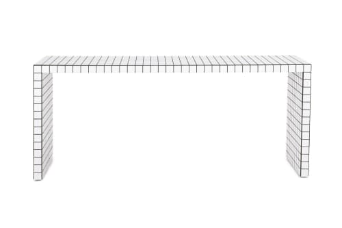 Long Console Table, White | Tables by IKON KØBENHAVN. Item made of wood with ceramic works with minimalism & industrial style
