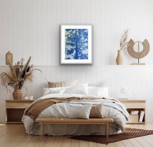 Majestic Pine: 24 x 18" unframed hand-printed cyanotype | Photography by Christine So. Item made of paper works with boho & country & farmhouse style