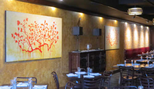 Restaurant Wall Art | Oil And Acrylic Painting in Paintings by Katherine Larson | Vellum in Ann Arbor. Item made of canvas