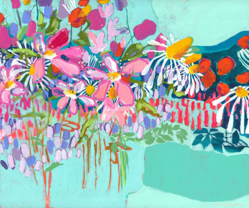 Down by the Pond’s Edge | Oil And Acrylic Painting in Paintings by Claire Desjardins. Item made of canvas