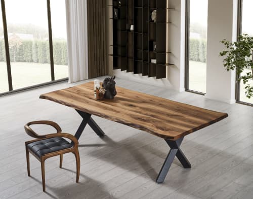 Black Walnut Solid Wood Dining Table - Conference Table | Tables by Tinella Wood. Item composed of walnut and steel in contemporary or art deco style