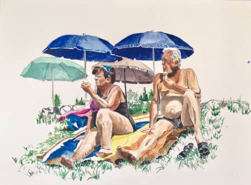 Untitled, 2019, acrylic on paper 11 x 15 inches | Watercolor Painting in Paintings by Arran Harvey | San Francisco in San Francisco. Item composed of paper