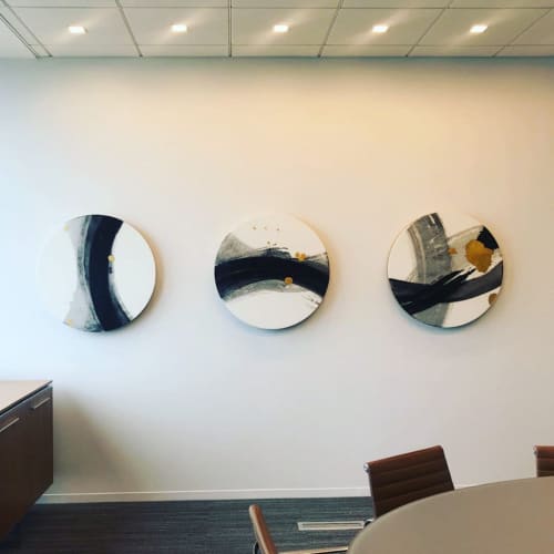 Tondo Collection | Mixed Media by Rod McIntosh | Hogan Lovells LLP in Houston. Item composed of canvas