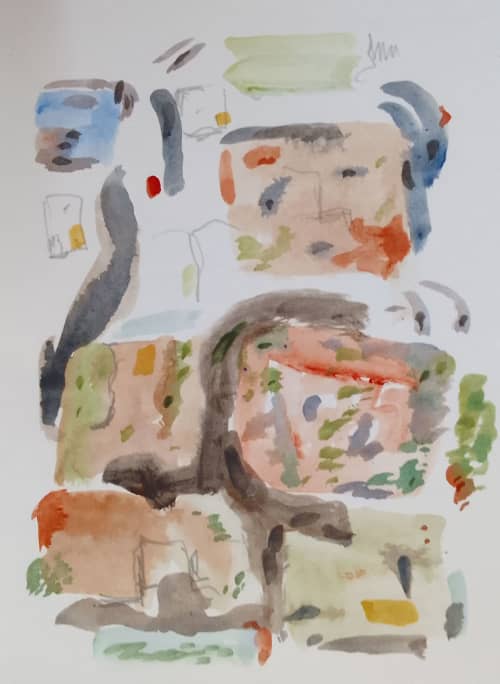 Abstract art 18 | Watercolor Painting in Paintings by Arttake. Item made of paper works with boho & contemporary style