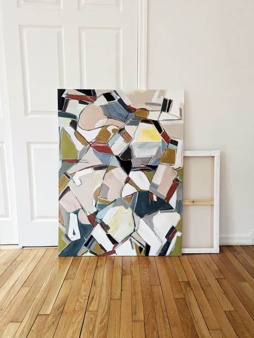 Original Large Abstract Acrylic Painting | 'STAINED GLASS' | | Oil And Acrylic Painting in Paintings by Damaris Kovach. Item made of canvas compatible with mid century modern and contemporary style