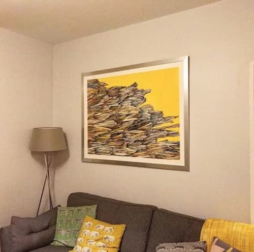 Cliffside-2 | Mixed Media by Sangeeta Sagar. Item composed of paper