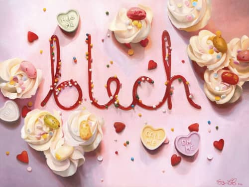 "Blech" Oil on wood | Oil And Acrylic Painting in Paintings by Shayna Leib. Item made of wood with canvas works with boho & contemporary style