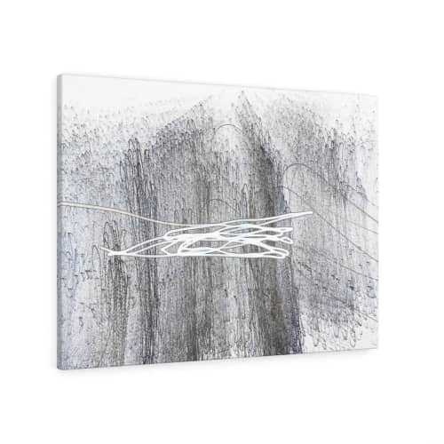 String Play 4316  --  delicate, dynamic art | Prints in Paintings by Petra Trimmel. Item composed of canvas and metal