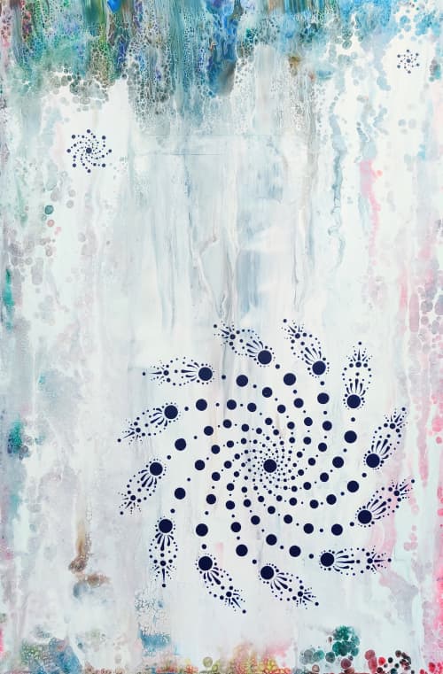Spring Snow | Oil And Acrylic Painting in Paintings by Susan Holt, Artist. Item made of canvas compatible with contemporary and eclectic & maximalism style