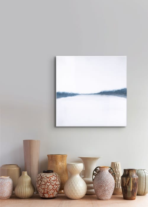 20x20 | Hidden Lake Series | Oil on Canvas | Oil And Acrylic Painting in Paintings by Studio M.E.. Item made of canvas compatible with contemporary and japandi style