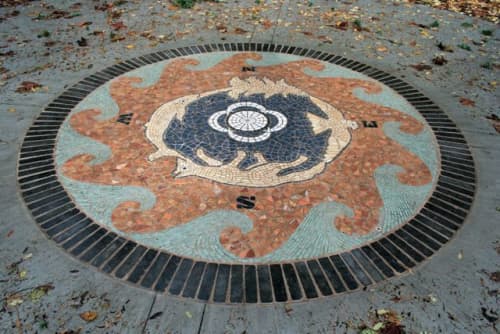 Kwomais, A Place of Vision | Public Mosaics by Connie Glover Pottery | Kwomais Point Park in Surrey. Item composed of ceramic