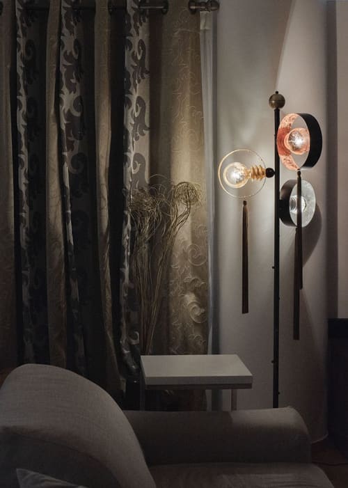 "Salome" | Floor Lamp in Lamps by Fragiskos Bitros. Item made of metal & glass