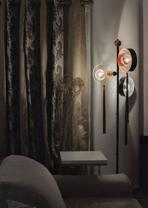 "Salome" | Floor Lamp in Lamps by F+M FOS - Anna Maria Fragiskos Bitros. Item made of metal & glass