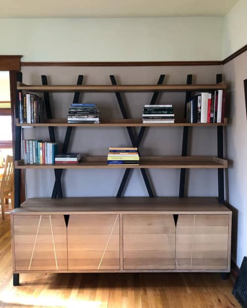 Willow Etagère Storage | Shelving in Storage by Housefish. Item made of oak wood & brass