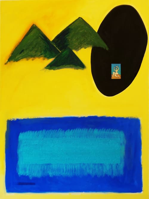 My mountain, My ocean | Oil And Acrylic Painting in Paintings by Chaewon Kim. Item composed of canvas & synthetic