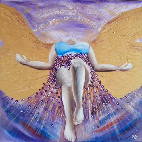 Trust in the unknown | Oil And Acrylic Painting in Paintings by Elena Parau. Item composed of canvas compatible with contemporary and country & farmhouse style